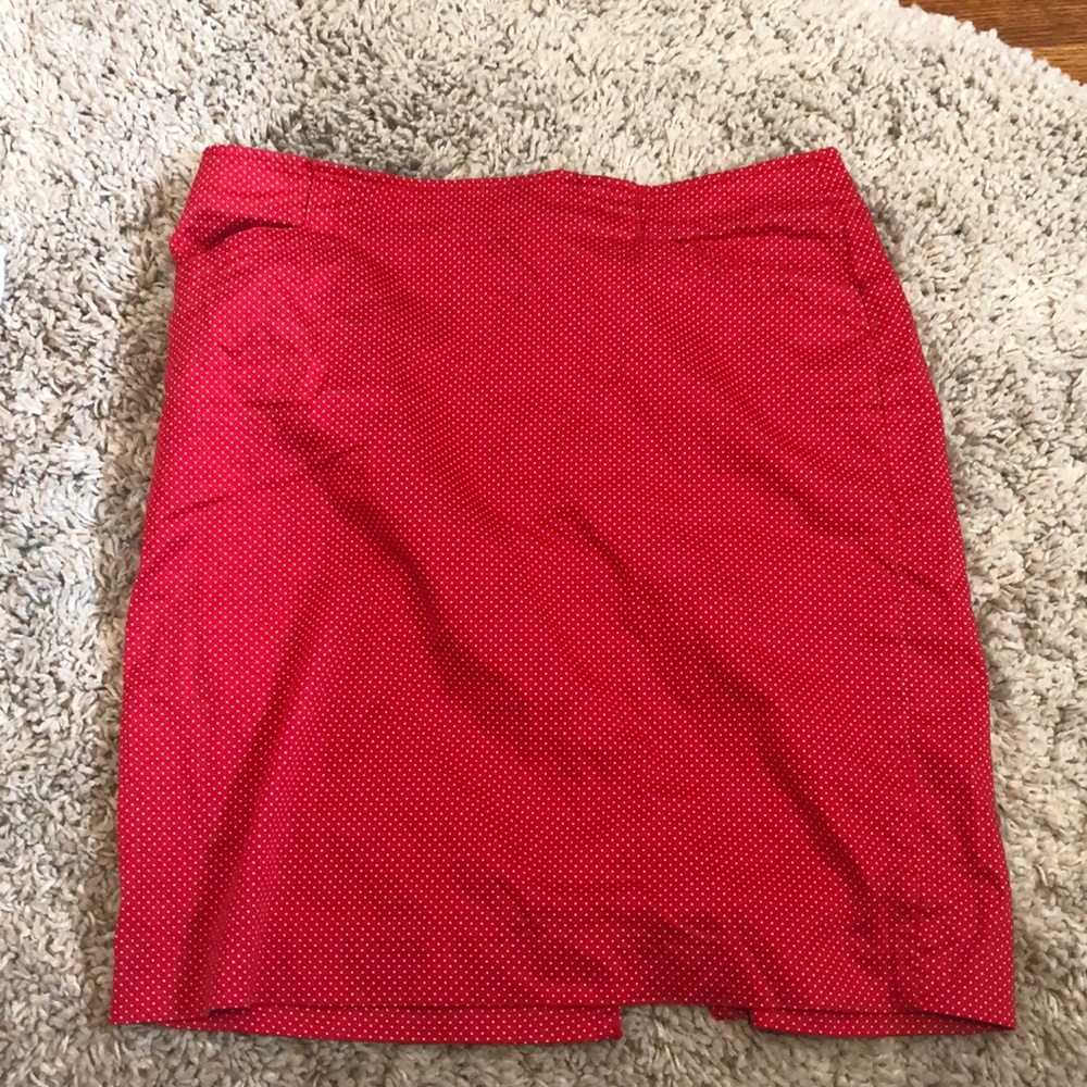 Vintage red polka dot tight skirt